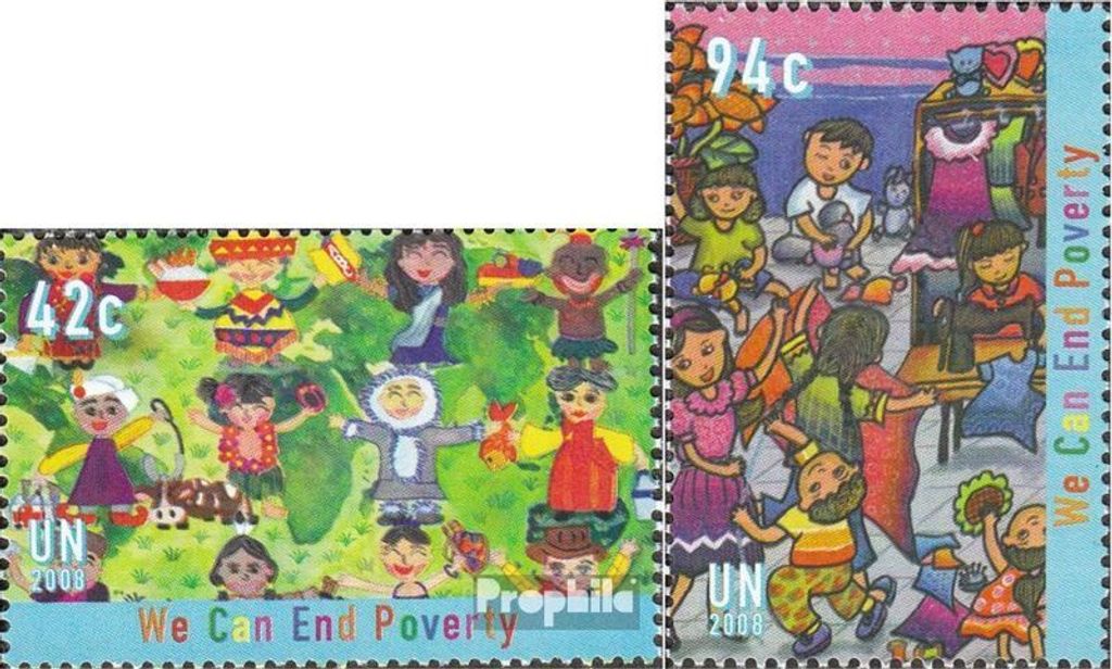 Briefmarken UNO - New York 2008 Mi 1103-1104 (kompl.Ausg.) FDC Beseitigung der Armut