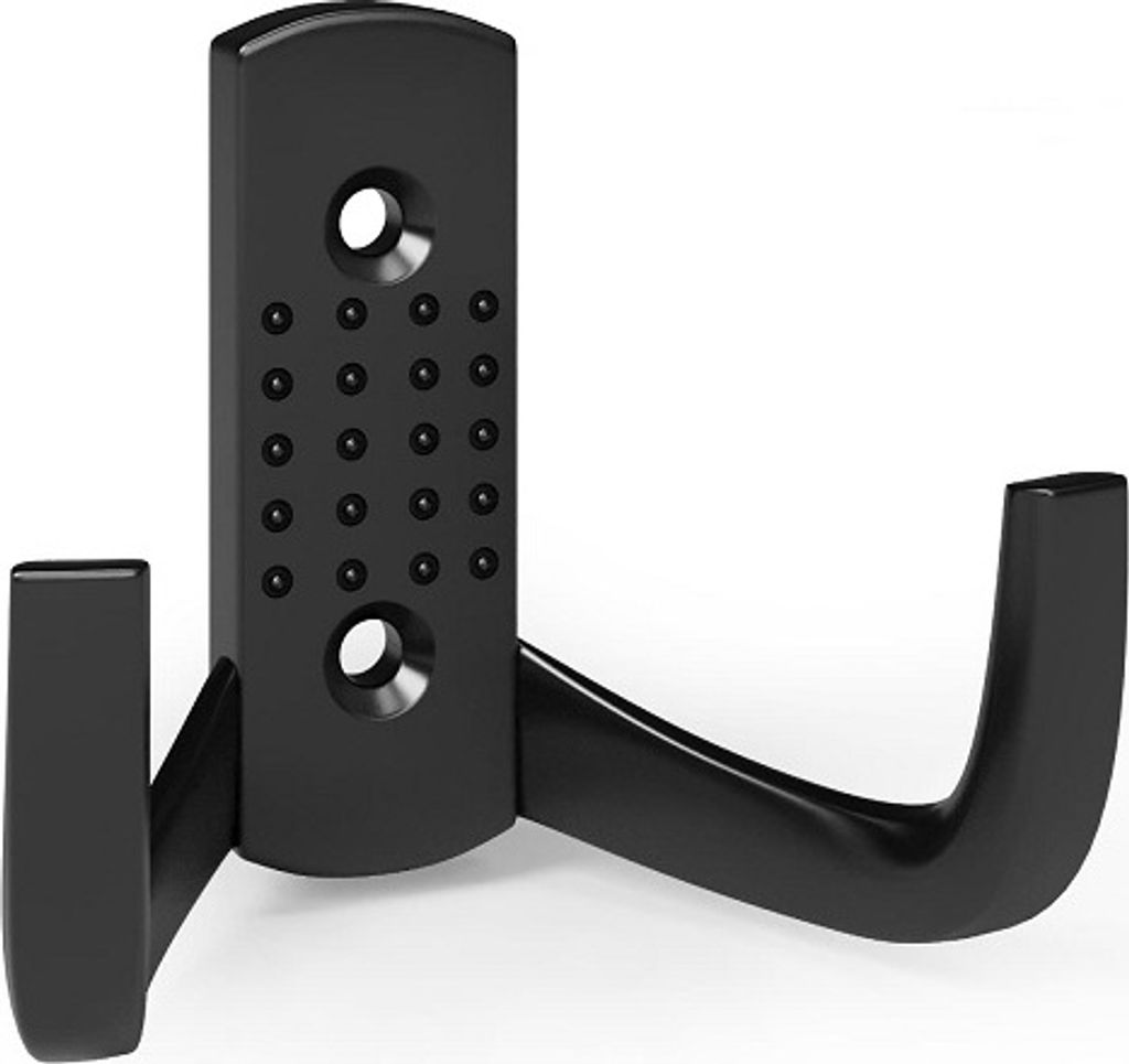 Mantelhaken WP12 Garderobenhaken aus Zamak Kleiderhaken Wandhaken Doppelhaken Schwarz matt