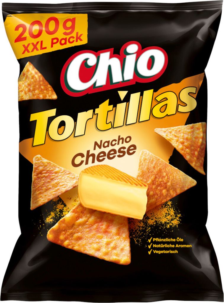 Chio Tortillas Chips Nacho Cheese Mais-Snack mit Käse-Geschmack 200g