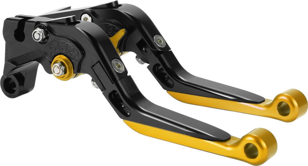 Kurze Lange Brems- und Kupplungshebel für Yamaha MT-07 14-22 Verstellbare Motorrad Lenker Bremshebel Aluminiumlegierung Schwarz Griff Goldfarbenes...
