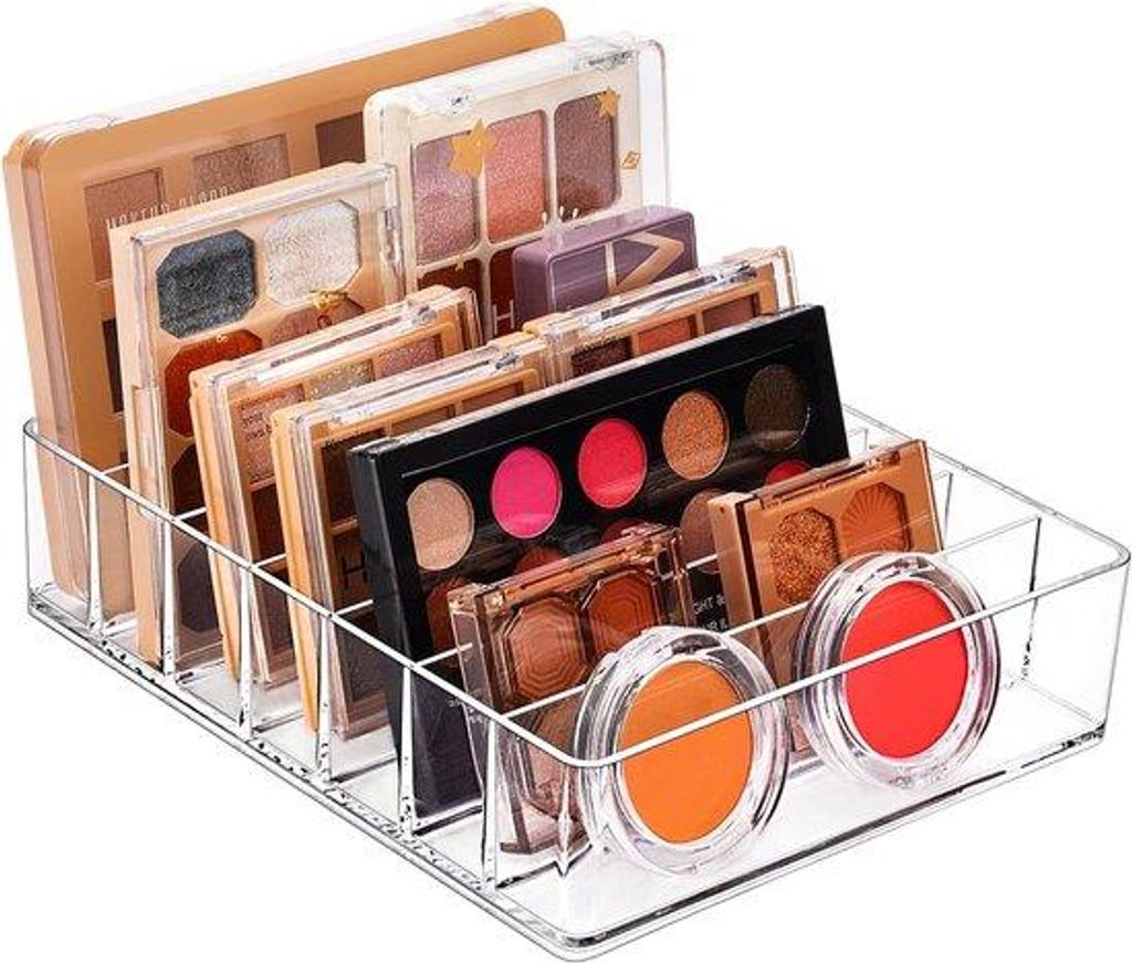 Verstellbare 7-Sektions-Plastik-Organizer für Kosmetik-Produkte, Oogschaduw, Contour, Blush, Schönheitsprodukte für Badkammer Vanity-Fläche (Tr...