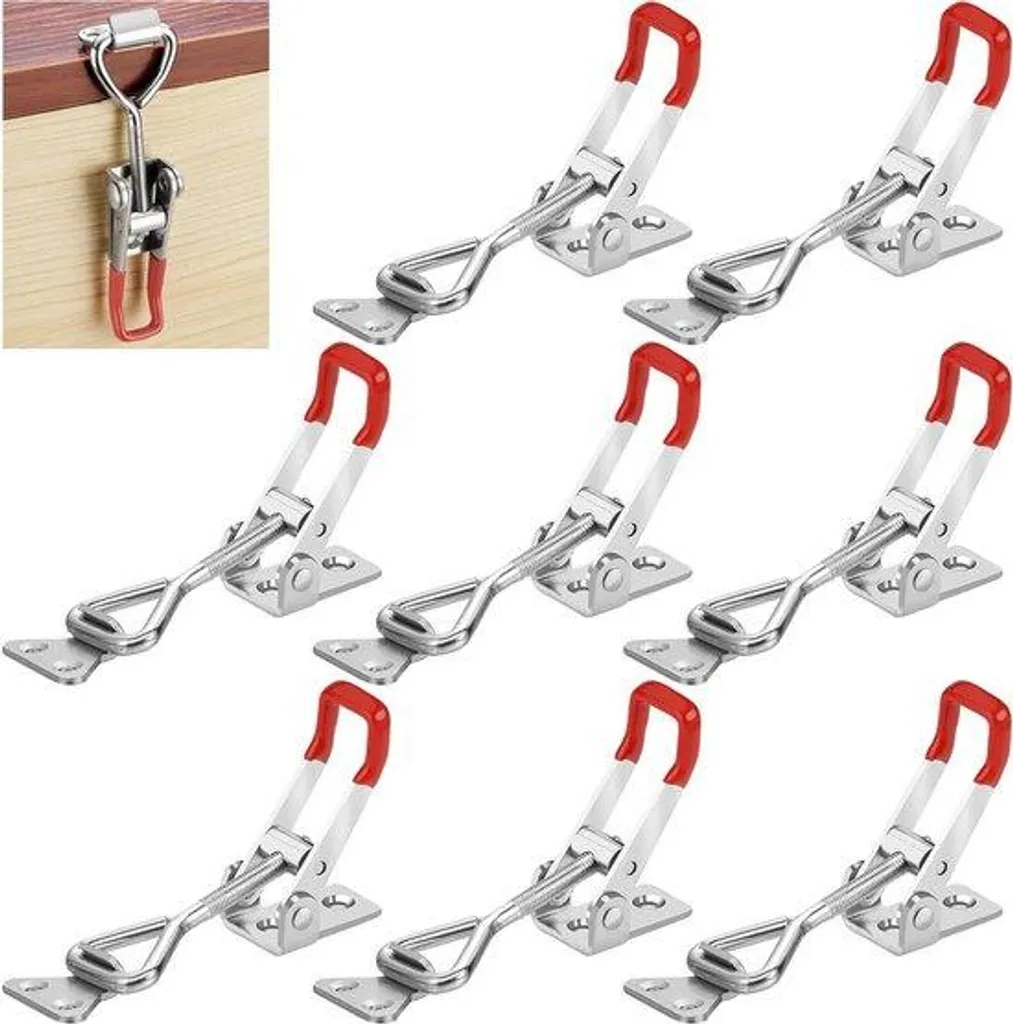Fermeture pour caisses pliantes - 8 fixations d'angle avec tendeurs