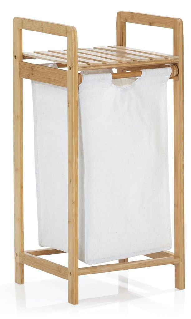 LUMALAND  Cesto portabiancheria in bambù - 33 x 33 x 73 cm Immagine del prodotto 