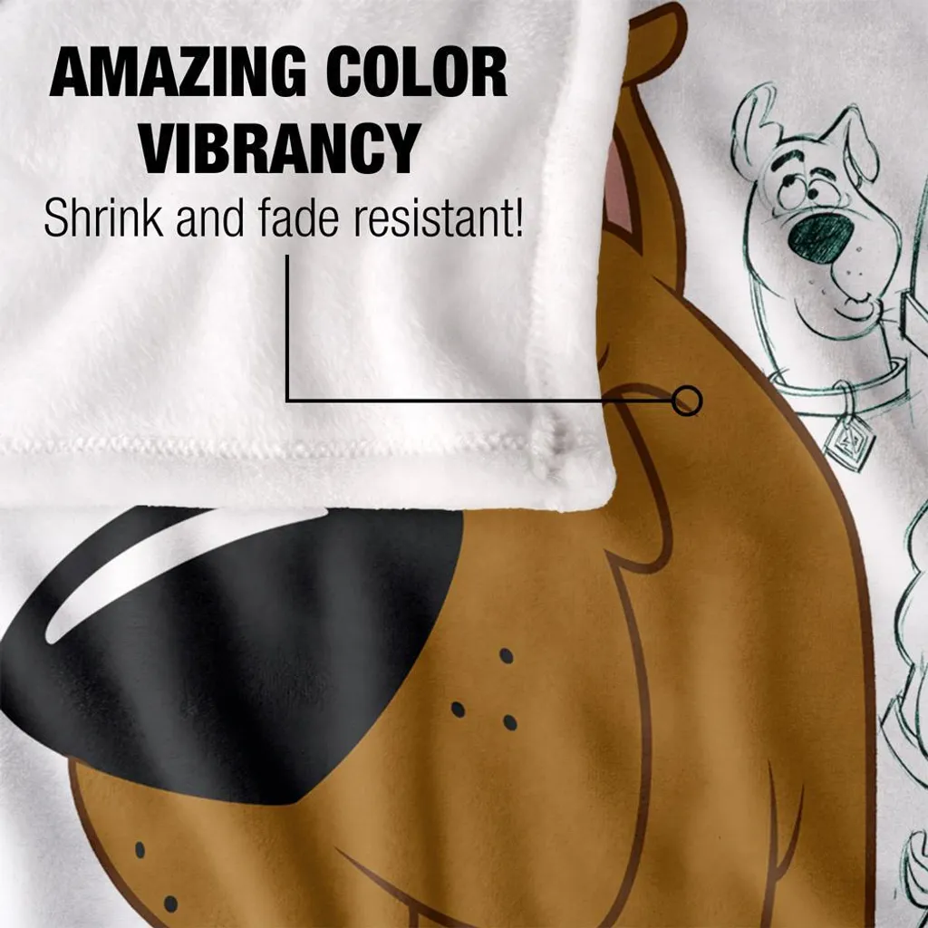 Plaid Scooby Doo Multicolore en Douce Microfibre Couverture de Lit