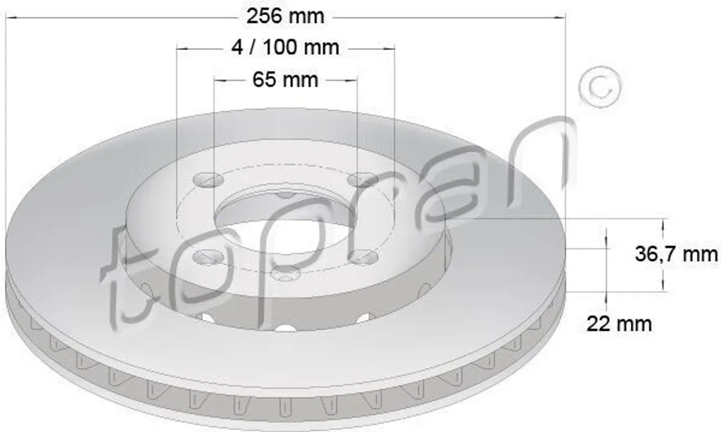 Disque de frein de rechange pour Skoda Citigo et VW UP essieu avant