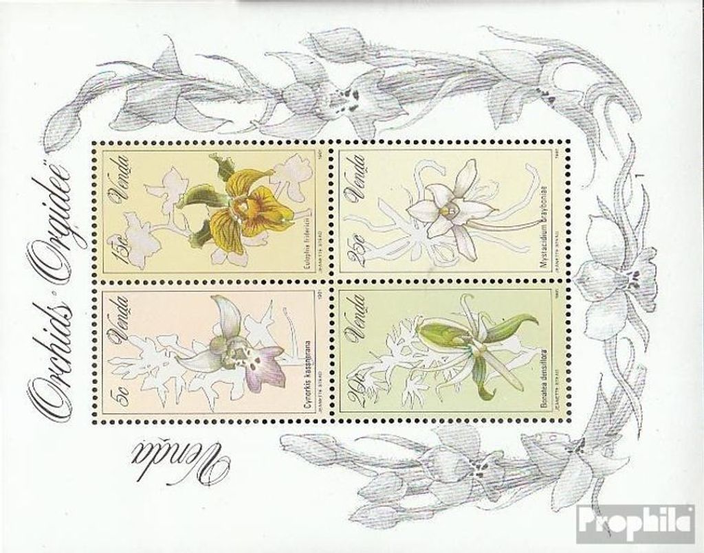 Briefmarken Südafrika - Venda 1981 Mi Block1 (kompl.Ausg.) gestempelt Orchideen