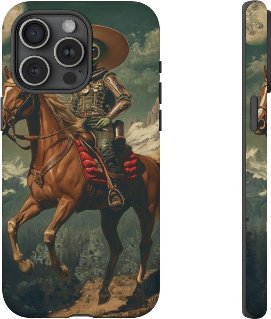 Außerirdischer Cowboy auf Pferd – Hülle Kompatibel mit iPhone 15 Pro Max