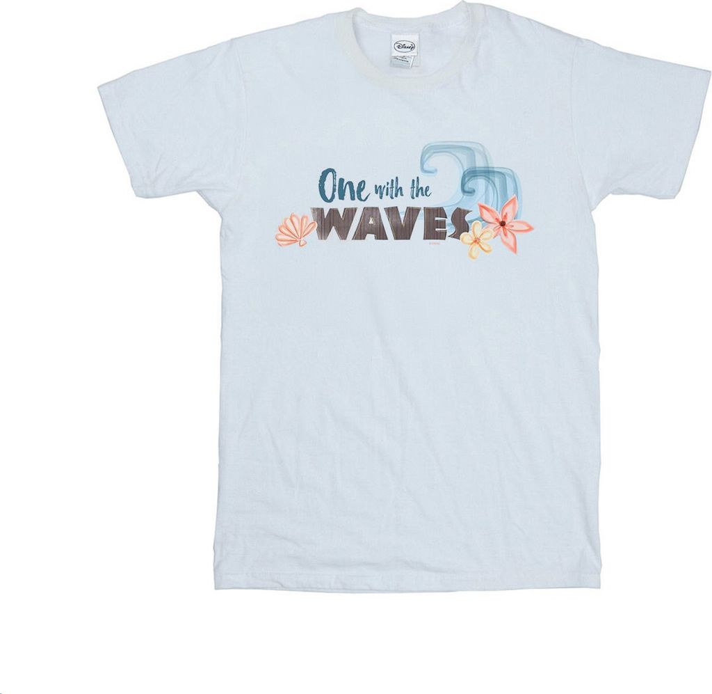 Disney - "One The Waves" T-Shirt für Damen BI39424 (S) (Weiß)