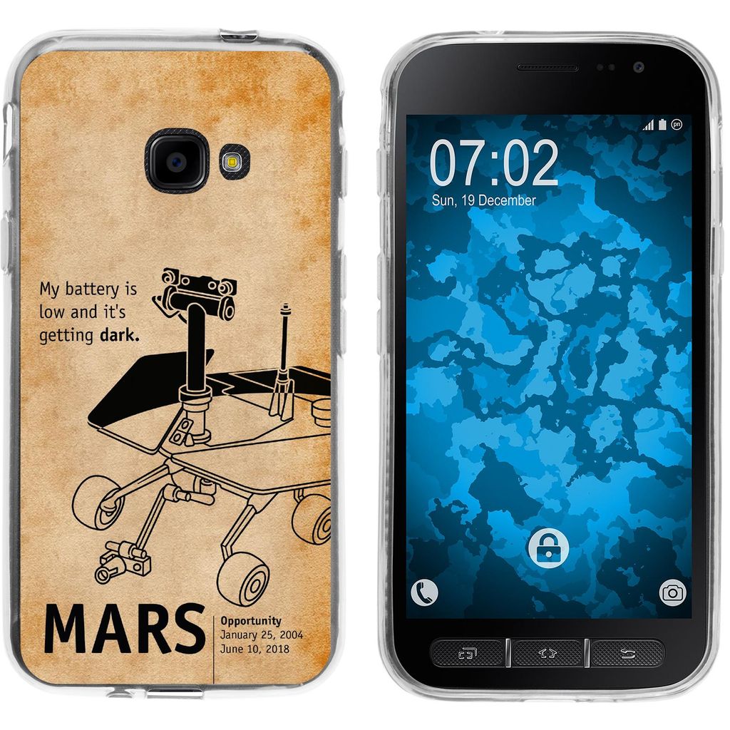 PhoneNatic Case kompatibel mit Samsung Galaxy Xcover 4 / 4s Silikon-Hülle Space Rover M2