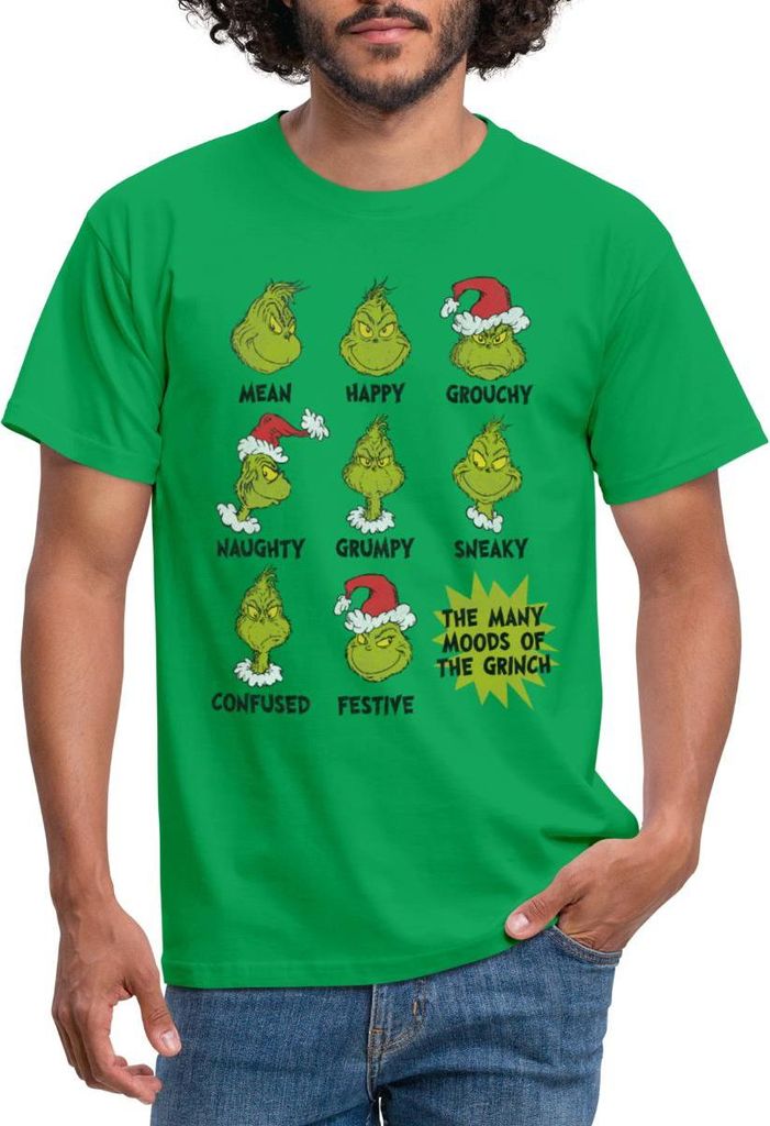 Spreadshirt Der Grinch Moods Of The Grinch Stimmungen Männer T-Shirt, M, Kelly Green