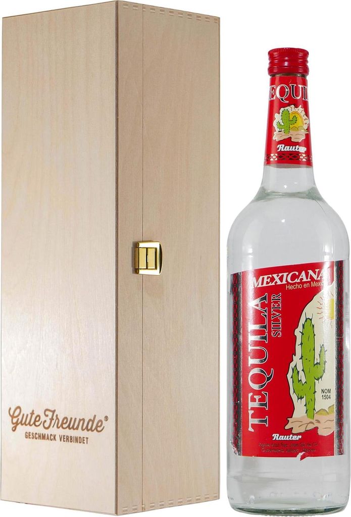 Rauter Tequila Mexicana Silver mit Geschenk-Holzkiste