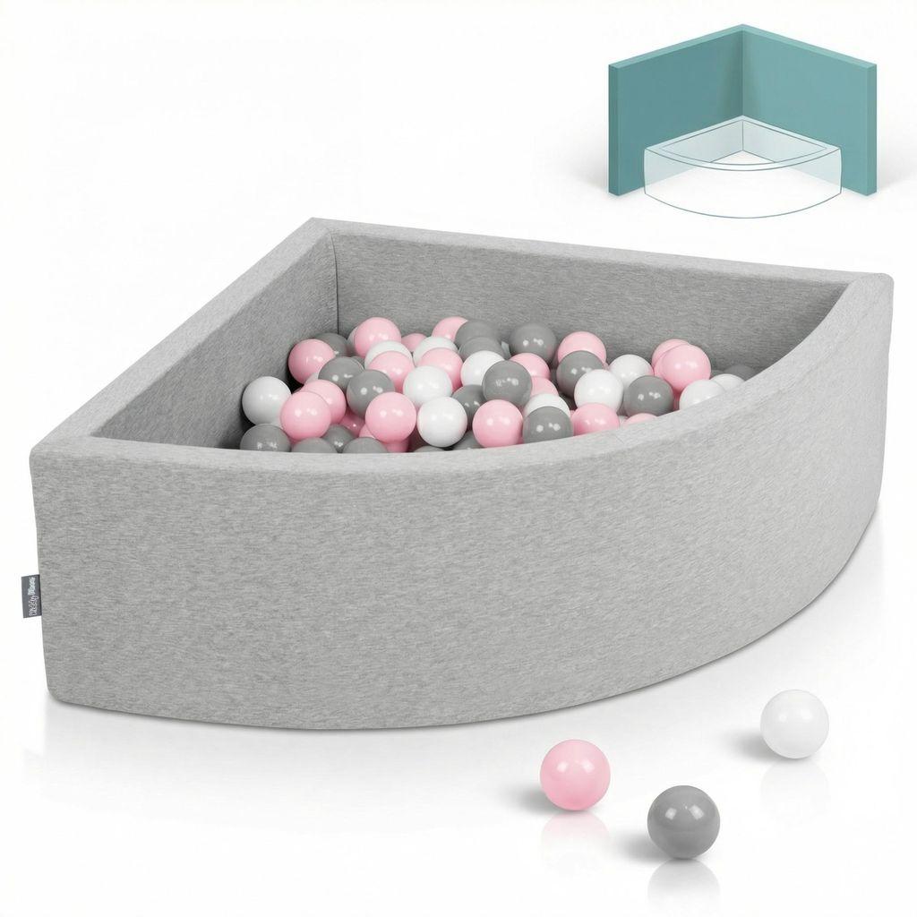 KiddyMoon 90x30cm/200 míčků ∅ 7cm Trojúhelníkový Suchý Obrázek produktu 