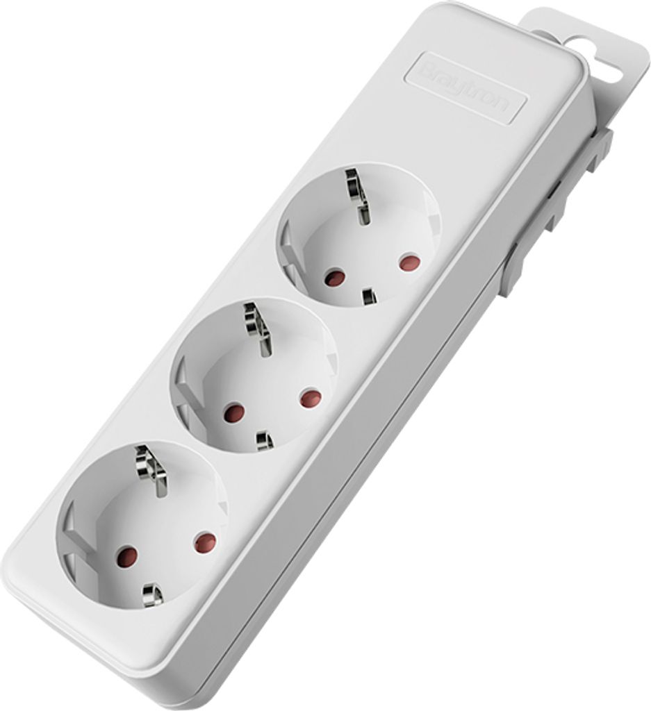 Braytron 3-Fach Mehrfachsteckdose ohne Kabel ohne Schalter mit Kindersicherung & Zubehör
