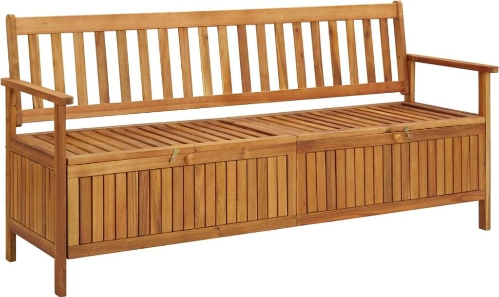 Gartenbank mit Stauraum 170 cm Massivholz Akazie