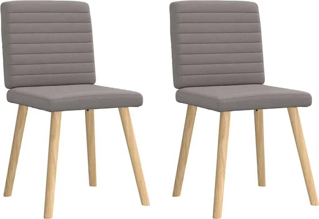 Coppia Sedie Imbottite Design Moderno - Tessuto Taupe per Soggiorno