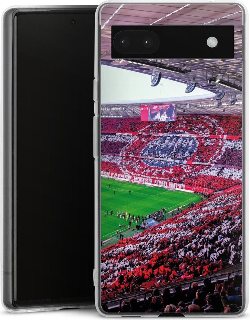 DeinDesign Handyhülle für Google Pixel 6a Silikon Hülle Case Smartphone Schutzhülle FC Bayern München FCB Stadion