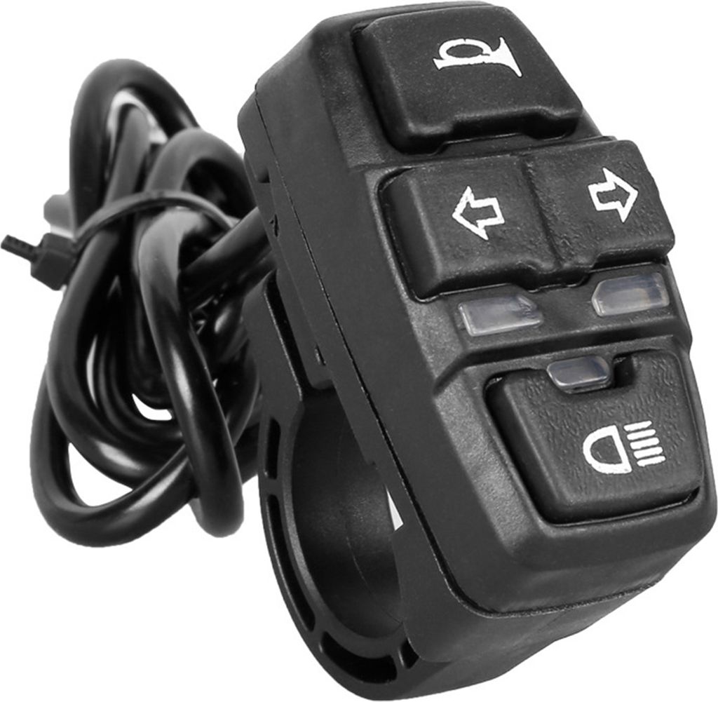 3-in-1 E-Bike Scheinwerfer Blinker Hupenschalter Elektroroller Lenkerlampe Hupe Blinkersteuerung Multifunktions Motorrad Hupe Blinker Lichtschalter