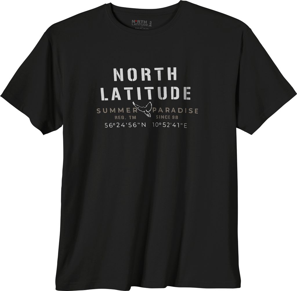 North Latitude XXL T-Shirt schwarz Logoprint