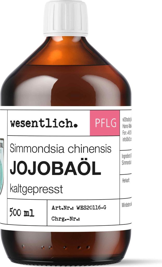Jojobaöl kaltgepresst 500ml von wesentlich. Produktbild 
