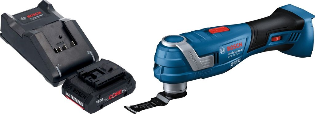 Bosch GOP 18V-34 Professional Akku Multi Cutter 18 V Starlock Plus + 1x ProCORE Akku 4,0 Ah + Ladegerät