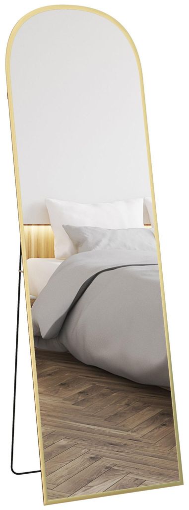 HOMCOM Ganzkörperspiegel 170 x 50 cm Gewölbter Standspiegel zum Anlehnen, Stehen