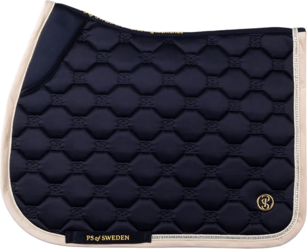 PS of Sweden Jumping Saddle Pad Vintage Monogram FS 2025 Saddle Pad Navy Full