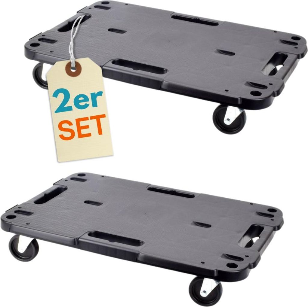 2er Set Transportroller Rollbrett Transportrollen Rollbrett Werkstatt Pflanzen Rollbretter Transport Möbelrollen flach Pflanzenroller eckig Transp...