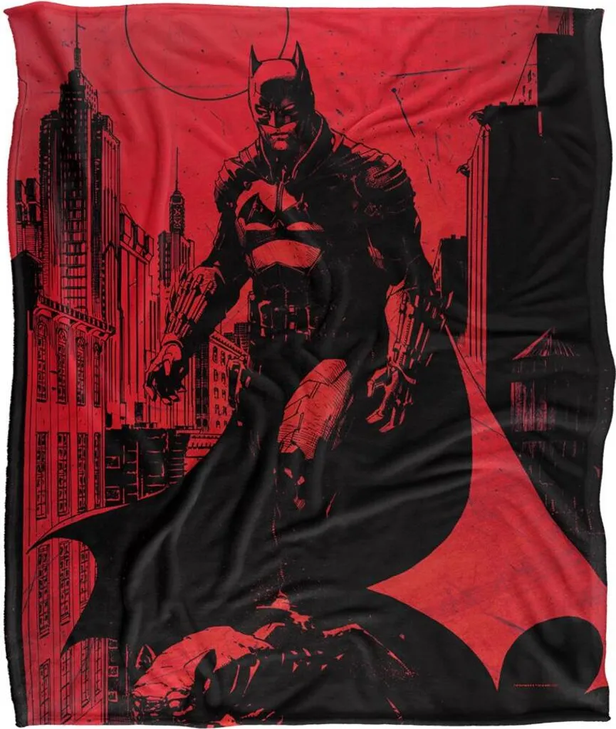 Couverture Batman pour Soirée Cinéma - Plaid Confortable TV19401 Gris