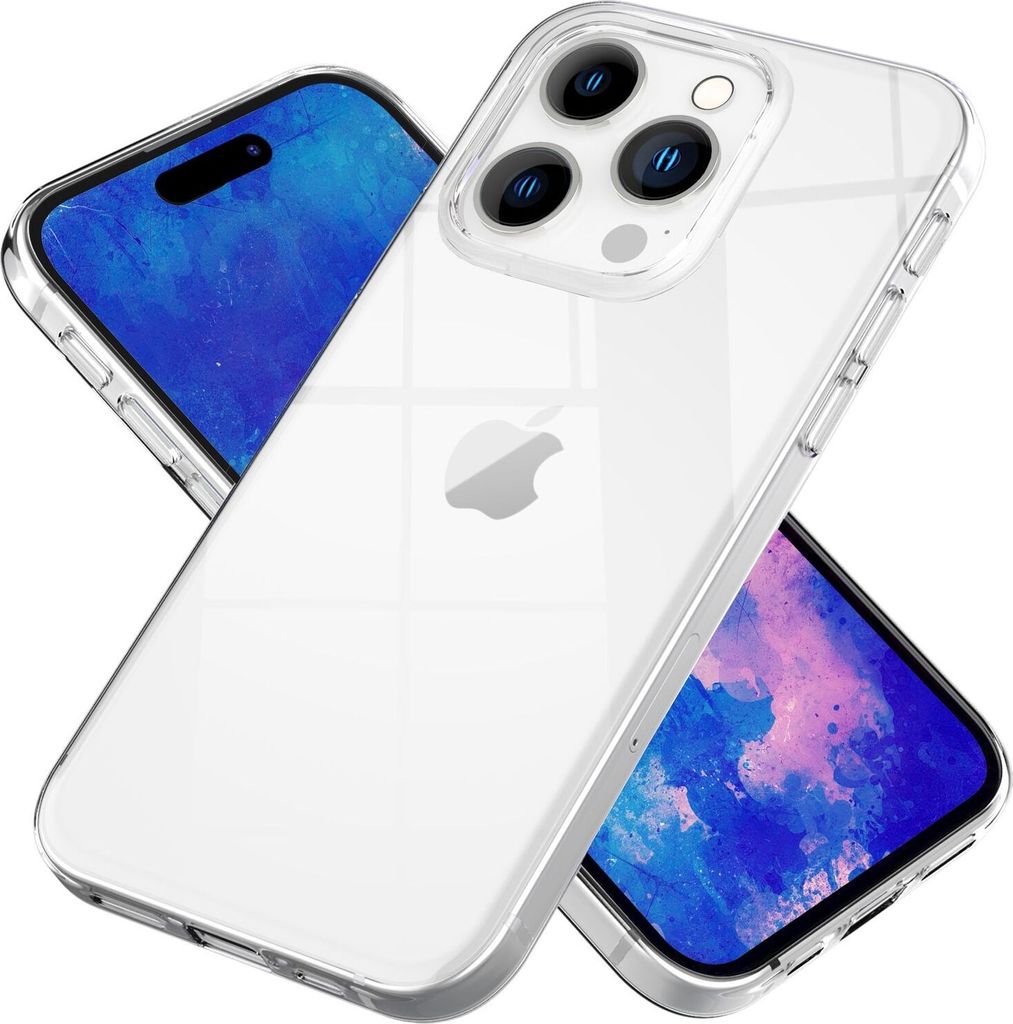 NALIA Hülle "GLAZE" für Apple iPhone 15 Pro - Klare TPU Schutzhülle, Anti-Gelb, Schlank & Leicht - Transparente Handyhülle