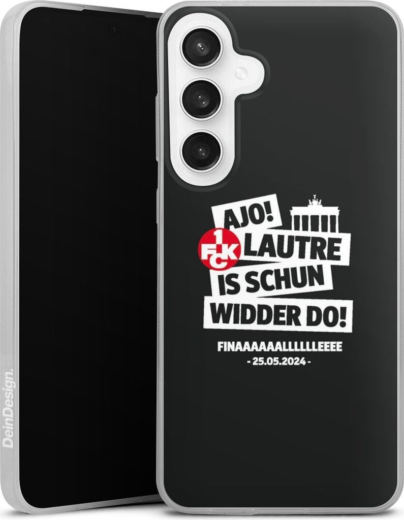 DeinDesign Slim Hülle für Samsung Galaxy S24 FE 5G Silikon Case Ultra Dünn Handyhülle 1. FC Kaiserslautern 1. FCK Pokal Finale 2024