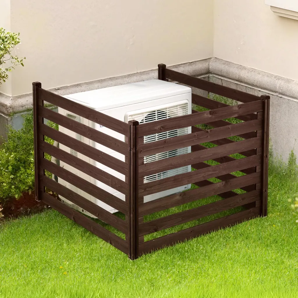 Clôture Pare-vue en Bois pour Climatiseur et Pompe à Chaleur VEVOR 3pcs