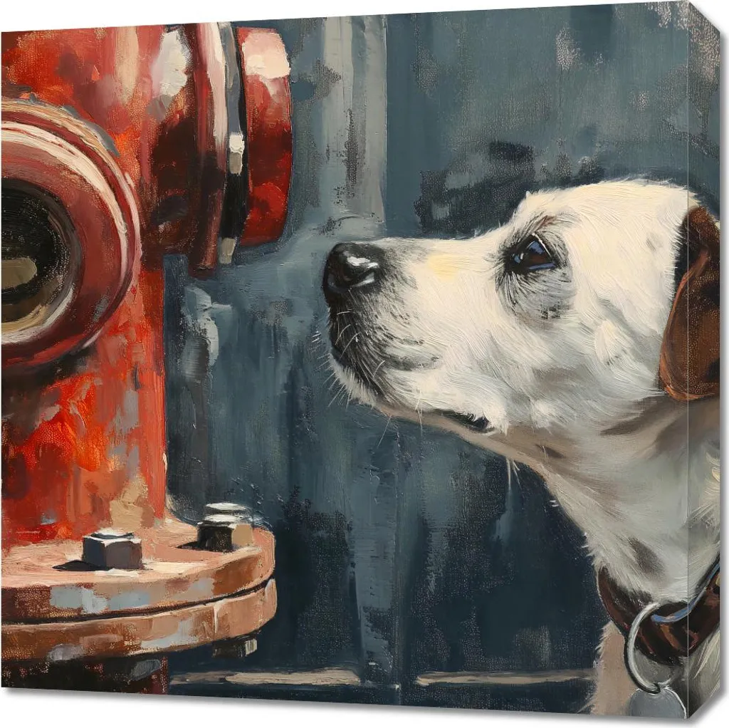 Quadro 60x60 cm Amico vicino all'idrante