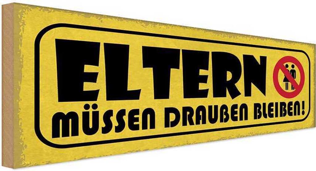 vianmo Holzschild 10x27 cm Eltern müssen draußen bleiben Familie Freunde
