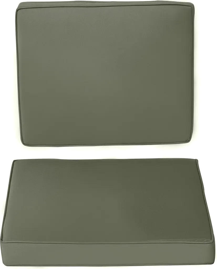 Galette de chaise lot de 2 coussins d'assise déhoussables en tissu gris