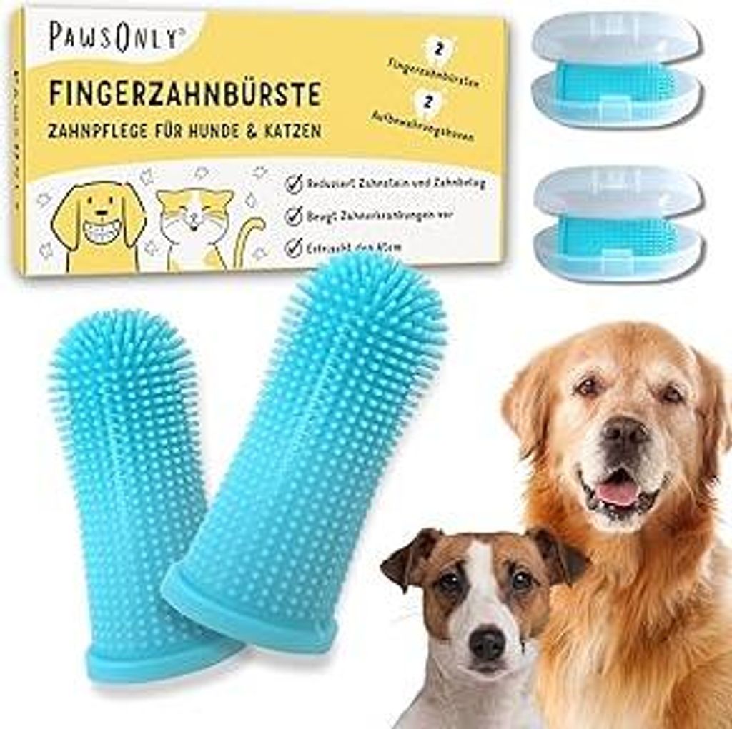 Hundezahnbürste | Fingerzahnbürste für Hunde & Katzen | Zahnbürste Hund | Fingerlinge für Zahnpflege | Dog Toothbrush | Katzenzahnbürste | Za...