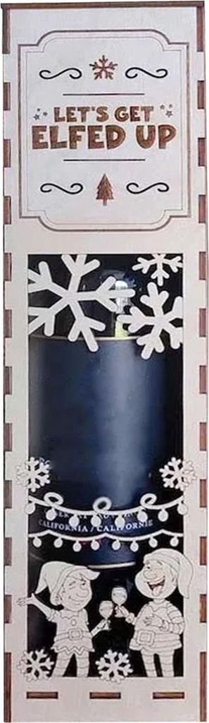 1/3 Stück Weihnachtsweinkiste aus Holz, einfach zu montieren, lasergeschnittene Schneeflocken, festliches Design, Geschenkbox für Wein, Weihnacht...