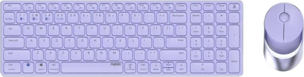 Rapoo 9750M Lila QWERTZ Kabelloses Multi-Mode-Deskset