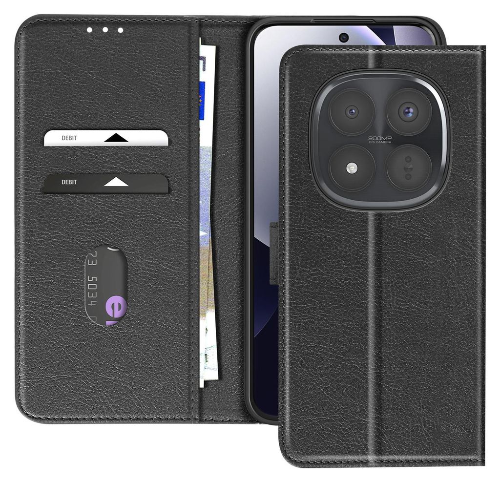 Avizar, Klappetui Chesterfield mit Standfunktion für Redmi Note 15 Pro Plus 5G, Schwarz