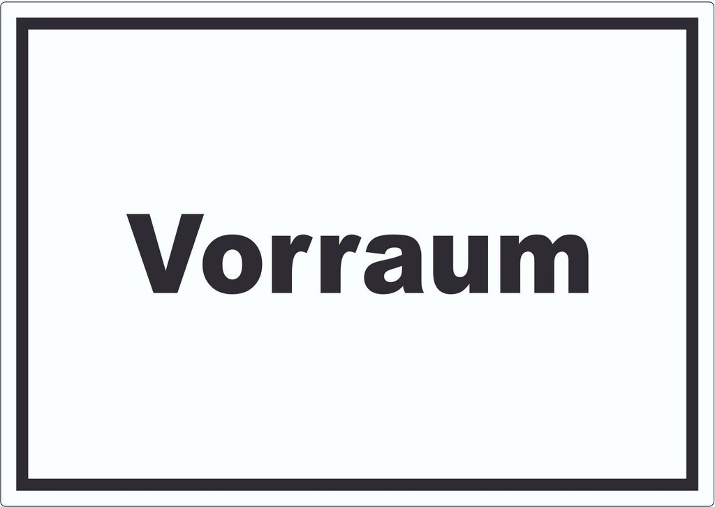 Vorraum Aufkleber mit Text Diele Vorzimmer waagerecht A2 (420x594mm)