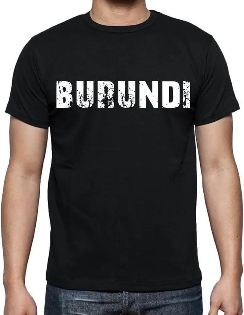 Herren Grafik T-Shirt Burundi Öko-Verantwortlich Vintage Jahrgang Kurzarm Lustige Druck Geburtstag Geschenk Mann