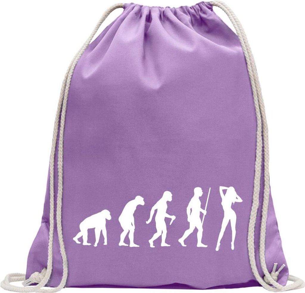 Kiwistar - Turnbeutel - lavendel - y Girl Hot Body Evolution - Fun Rucksack Sport Beutel Gymsack Baumwolle mit Ziehgurt