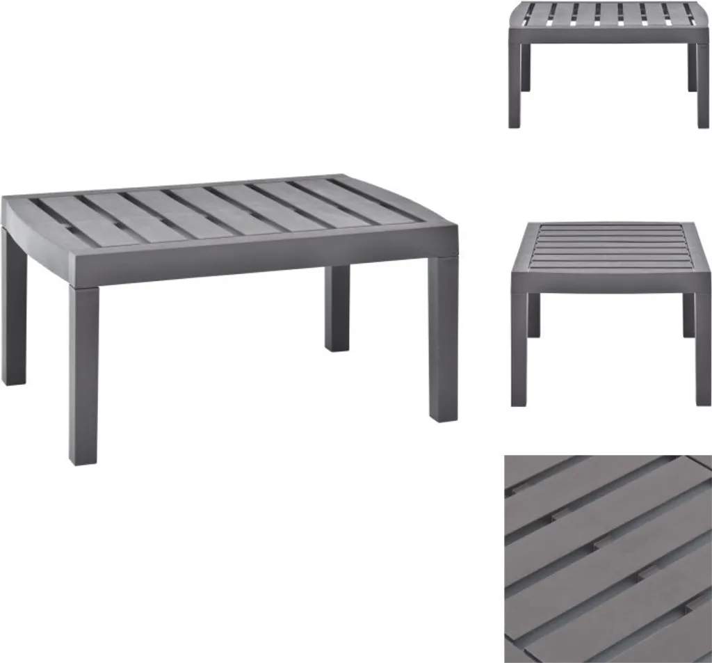 vidaXL Tavolo da Salotto Giardino Moka 78x55x38 cm in Resina