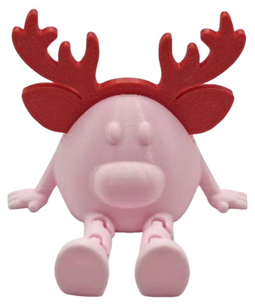 3D-gedruckte Weihnachts-Rentierfigur, Elch-Weihnachtsornament, Fidget-Spielzeug mit beweglichen Gelenken, bewegliches Hirschmodell, Auto-Armaturenb...