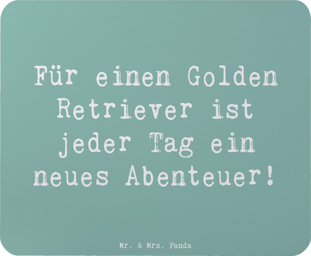 Mr. & Mrs. Panda Mauspad Spruch Golden Retriever Abenteuer - Meeresbrise - Geschenk, Mouse Pad, intelligenter Hund, freundlicher, Hunderassen, pc m...