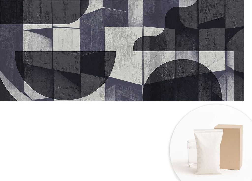 Fototapete - Wandbilder für Wohnzimmer - 208x146 cm - Dekorative Wandfolie - Modernes Design für Wanddekoration - Tapeten für Innenräume - Geom...