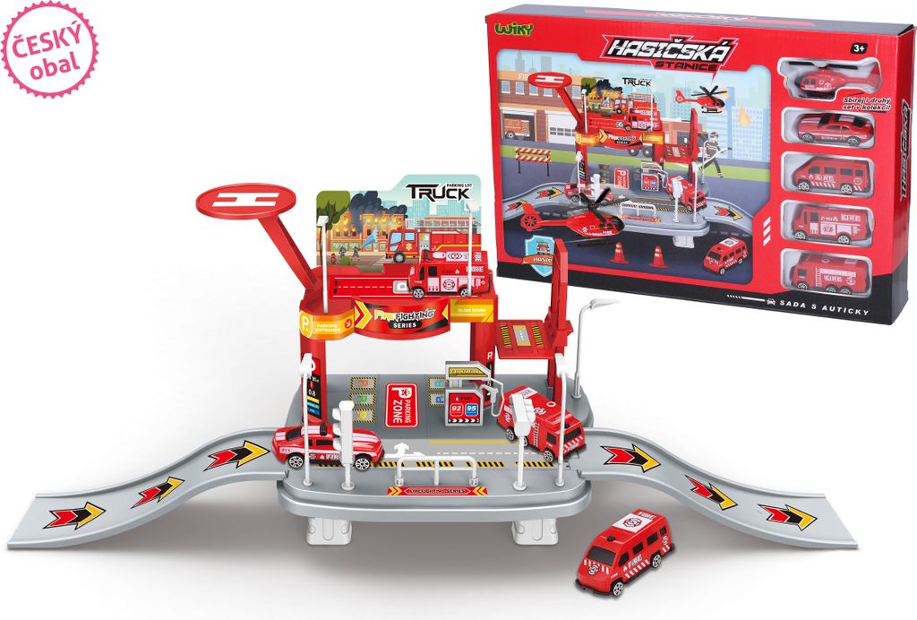 Feuerwache mit Fahrzeugen 65 x 19 x 24,5 cm – tschechische Verpackung
