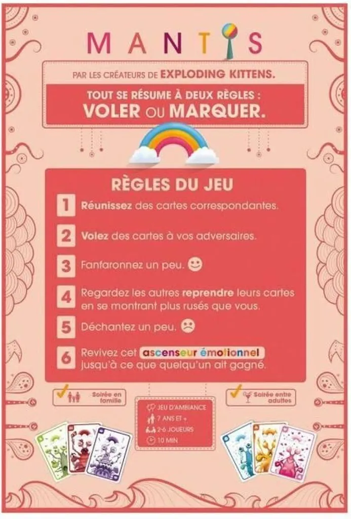 Jeu de société Mantis Asmodee - Jeu de cartes rapide et impitoyable