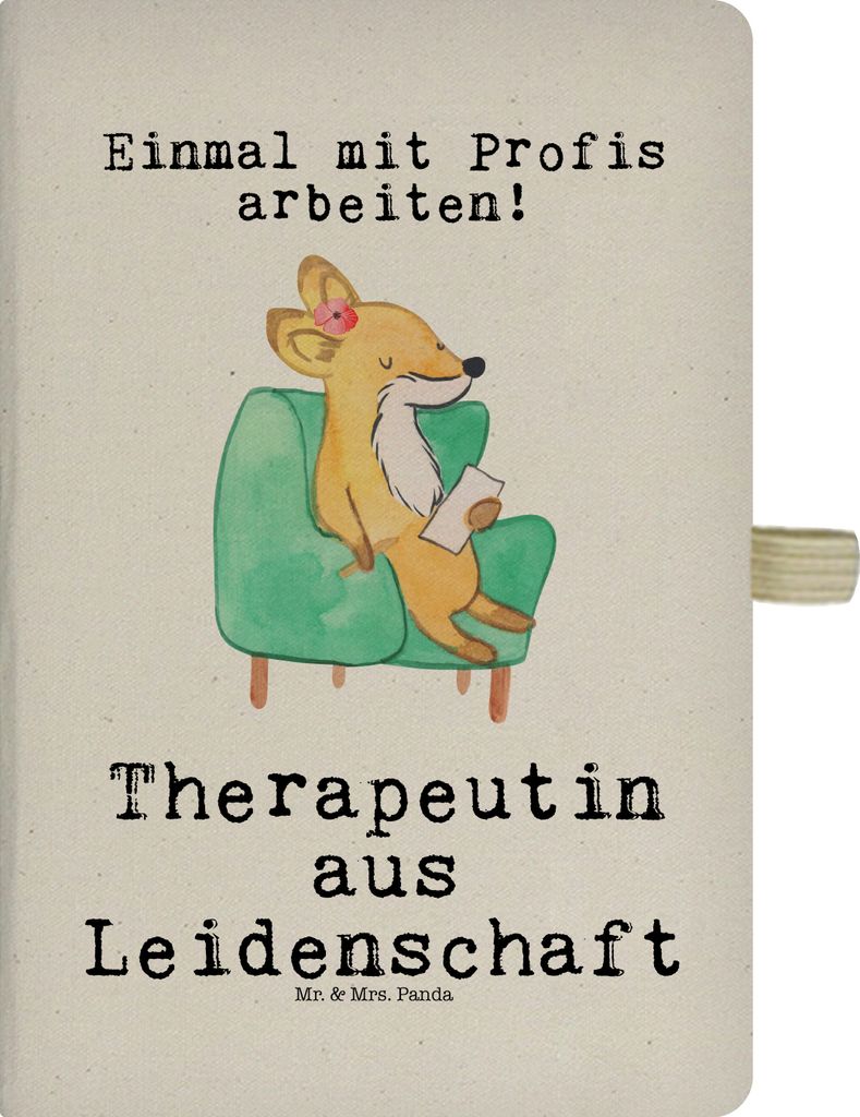 Mr. & Mrs. Panda notizbuch Therapeutin Leidenschaft - Transparent - Geschenk, Reisetagebuch, A5, Journal, Skizzenbuch