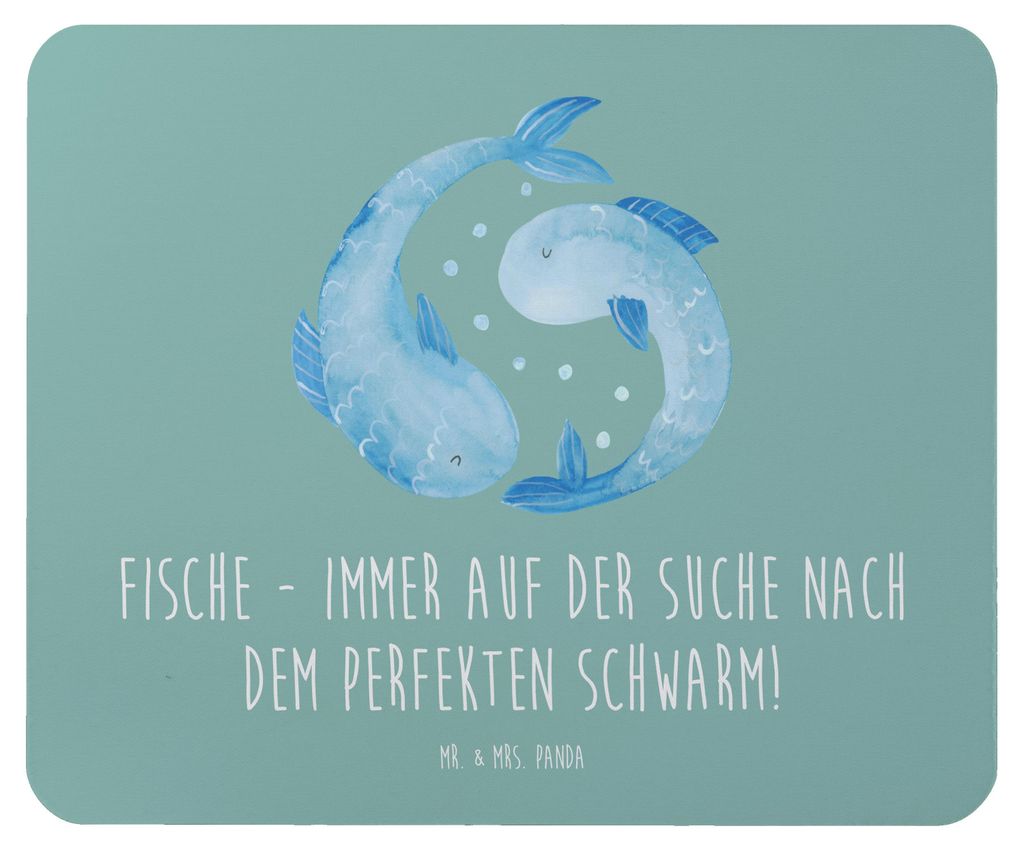 Mr. & Mrs. Panda Mouse Pad Fische Schwarm - Meeresbrise - Geschenk, emotional, Kreativ, Mousepad, Sternzeichen, Mauspad, Horoskop, Geschenke Astrol...