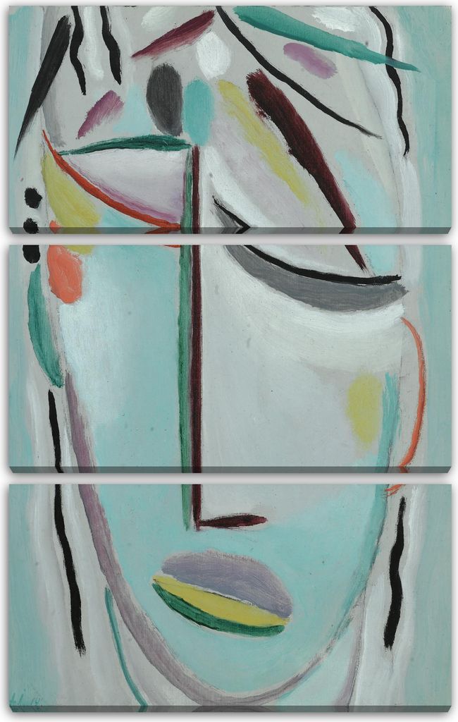 Leinwandbild 3-teilig (80x120cm): Alexej von Jawlensky - Heilandsgesicht: Märtyrer, echter Holz-Keilrahmen inkl. Aufhänger, handgefertigt in Deut...
